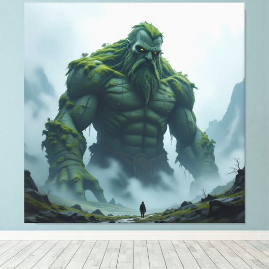 „Kraft der Erde – Der uralte Steingigant“ Leinwanddruck (Insitu (Holzboden))