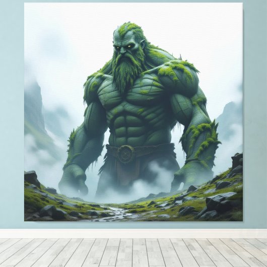 „Kraft der Erde – Der uralte Steingigant“ Leinwanddruck (Insitu (Holzboden))