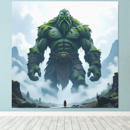 „Kraft der Erde – Der uralte Steingigant“ Leinwanddruck (Insitu (Holzboden))