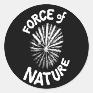 Kraft der Naturlogoaufkleber Runder Aufkleber