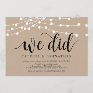 Kraft der String-Lights, Schwarzer Schriftart, Hoc Einladung