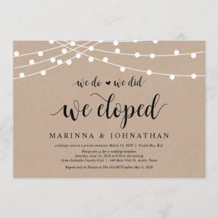 Kraft der String-Lights, Schwarzer Schriftart, Hoc Einladung