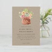 KRAFT DESERT ERFOLGREICHE CACTI FOLIAGE BUNCH WEDI EINLADUNG (Stehend Vorderseite)