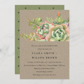 KRAFT DESERT ERFOLGREICHE CACTI FOLIAGE-VERLOBUNG EINLADUNG (Vorne/Hinten)