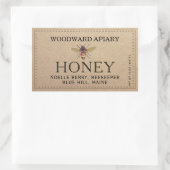 Kraft Doppelgrenzenhonigetikett mit Honigbiene Rechteckiger Aufkleber (Tasche)