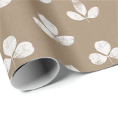 Kraft Drei leaf weiße Klee Geschenkpapier (Rolleneckpunkt)