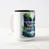 Kraft durch Kämpfe Zweifarbige Tasse (Vorderseite Links)