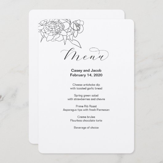 Kraft Earth Tone Paper Menu Rustikal Menükarte (Vorne/Hinten)