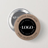 Kraft Earthy Custom Logo Text Business Corporate Button (Vorne & Hinten)