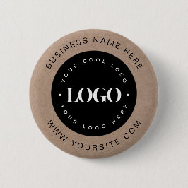 Kraft Earthy Custom Logo Text Business Corporate Button