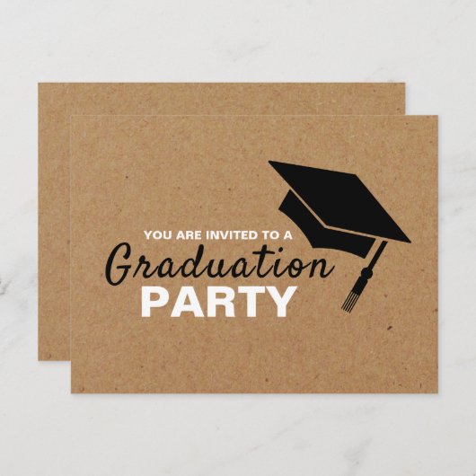 Kraft-Effekt, Grad-Kappe, Graduationspartei einlad Einladungspostkarte (Vorne/Hinten)