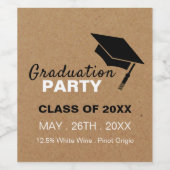 Kraft-Effekt, Grad-Kappe, Graduierungspartei Weinetikett (Einzelnes Label)