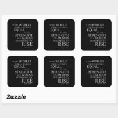 Kraft eines inspirierenden Motivierend Zitats Quadratischer Aufkleber (Blatt)