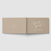 Kraft Einfache kalligraphische Hochzeit rustikaler Gästebuch (Voll)