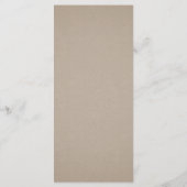 Kraft Einfache kalligraphische Hochzeit rustikaler Menükarte (Rückseite)