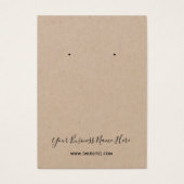 Kraft Elegante Script Custom Earring Card (Vorderseite)