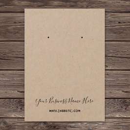 Kraft Elegante Script Custom Earring Card