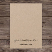 Kraft Elegante Script Custom Earring Card