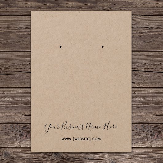 Kraft Elegante Script Custom Earring Card