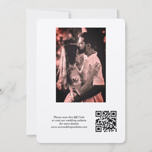 Kraft Eleganter Calligraphy Script Foto QR Code Save The Date (Rückseite)