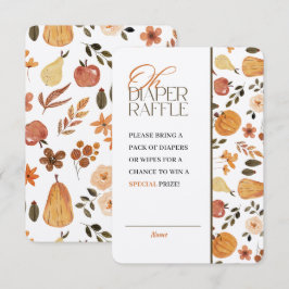 Kraft Fall Theme Baby Shower Diaper Raffle Einladung