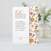 Kraft Fall Theme Baby Shower Diaper Raffle Einladung (Stehend Vorderseite)