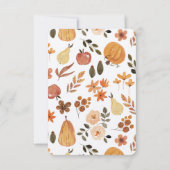 Kraft Fall Theme Baby Shower Diaper Raffle Einladung (Rückseite)