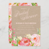 KRAFT FLORAL Brautdusche Einladung (Vorne/Hinten)