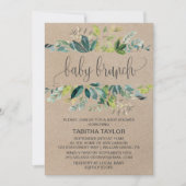 Kraft Foliage Baby Brunch Einladung (Vorderseite)