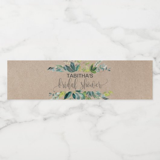 Kraft Foliage Brautparty Wasserflaschenetikett (Einzelnes Label)