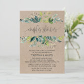 Kraft Foliage Couples Dusche Einladung (Stehend Vorderseite)