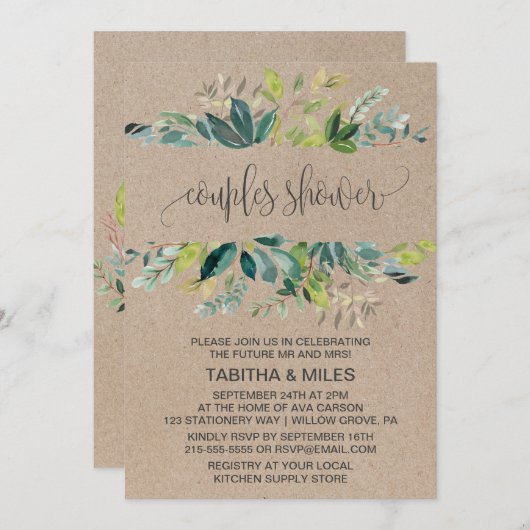 Kraft Foliage Couples Dusche Einladung (Vorne/Hinten)
