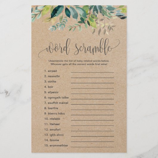 Kraft Foliage Mommy oder Daddy Game (Rückseite)