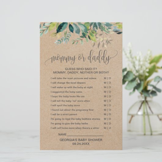 Kraft Foliage Mommy oder Daddy Game (Stehend Vorderseite)