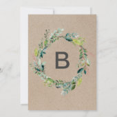 Kraft Foliage | Monogram Backing Abend Empfang Einladung (Rückseite)