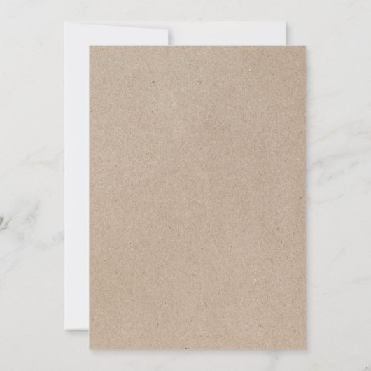 Kraft Foliage Monogram Wreath Wedding Einladung (Rückseite)