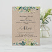 Kraft Foliage | Monogramm und Details zur Sicherun Einladung (Stehend Vorderseite)