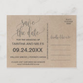 Kraft Foliage Save the Date Ankündigungspostkarte (Rückseite)