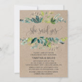 Kraft Foliage Sie sagte Yes Engagement Party Einladung (Vorderseite)