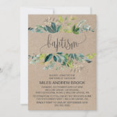 Kraft-Foliage-Taufe Einladung (Vorderseite)