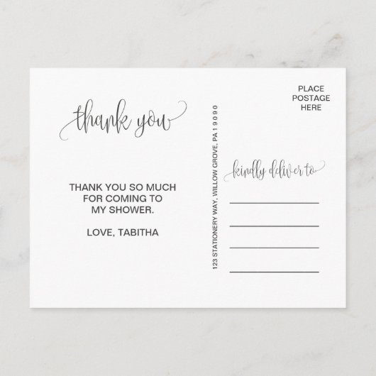 Kraft Foliage Vielen Dank Postkarte (Rückseite)