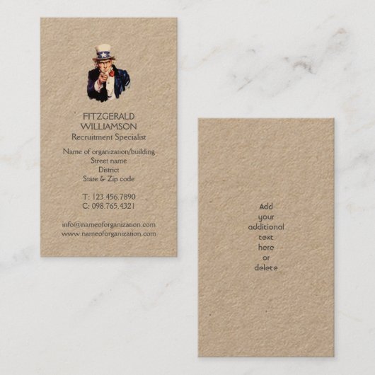 Kraft | FOTO oder LOGO HINZUFÜGEN | Visitenkarte (Vorne/Hinten)