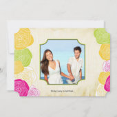 Kraft Foto Ranunculus Rose Moderne Typografie Einladung (Rückseite)