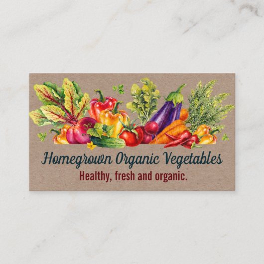 Kraft frisches Gemüse, hausgemacht Visitenkarte (Vorderseite)