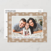 Kraft Frohe Weihnachten Familie Foto Schneeflocken Postkarte (Vorne/Hinten)