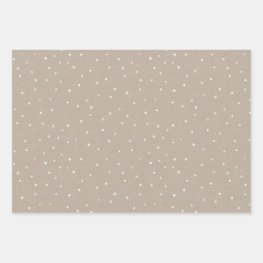 Kraft Frohe Weihnachtsschrift und Snowflakes Set Geschenkpapier Set (Vorderseite 3)