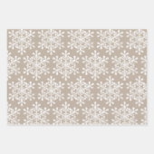 Kraft Frohe Weihnachtsschrift und Snowflakes Set Geschenkpapier Set (Vorderseite 2)