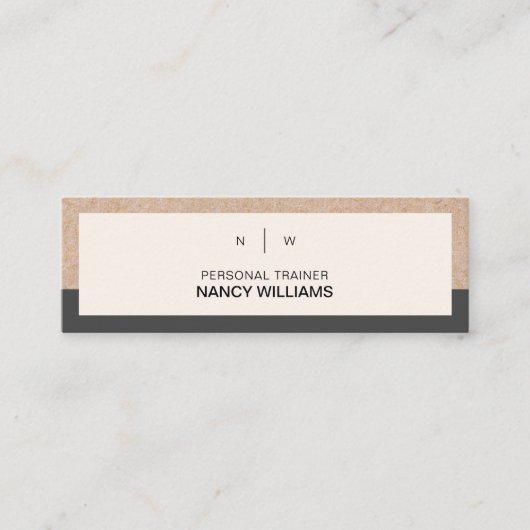 Kraft gedrucktes Minimalistisches, sauberes Layout Mini Visitenkarte (Vorderseite)