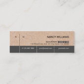 Kraft gedrucktes Minimalistisches, sauberes Layout Mini Visitenkarte (Rückseite)