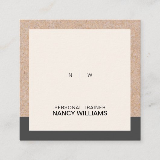 Kraft gedrucktes Minimalistisches, sauberes Layout Quadratische Visitenkarte (Vorderseite)